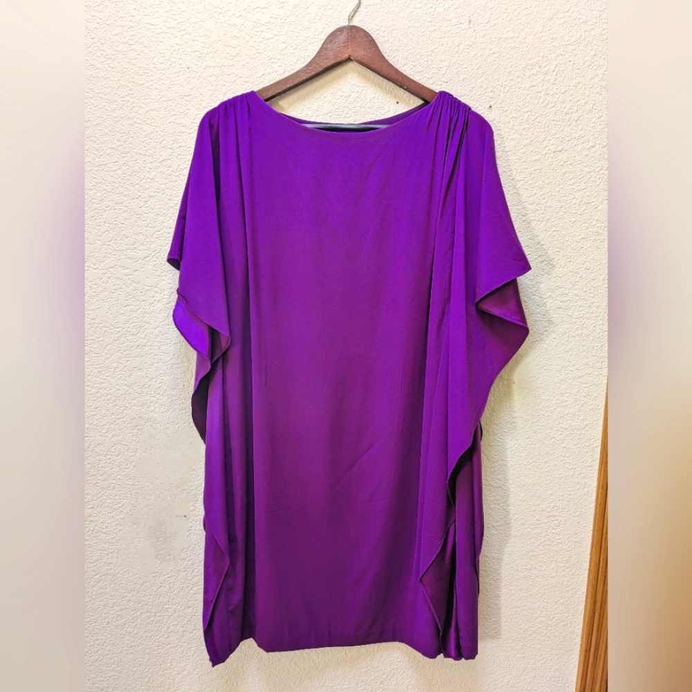 Silk dolman sleeve cocktail dress